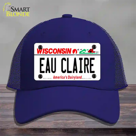 Eau Claire Wisconsin Novelty License Plate Hat Mesh / Royal Blue