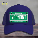 Vermont Green Mountain State Novelty License Plate Hat Mesh / Royal Blue