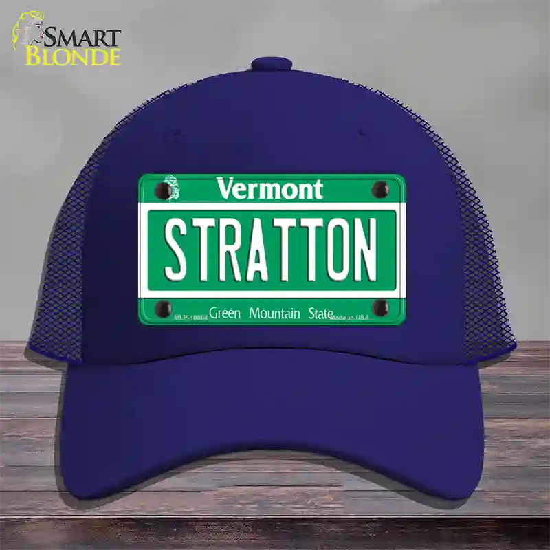 Stratton Vermont Novelty License Plate Hat Mesh / Royal Blue