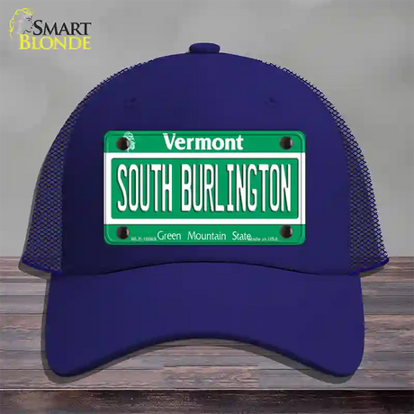 South Burlington Vermont Novelty License Plate Hat Mesh / Royal Blue