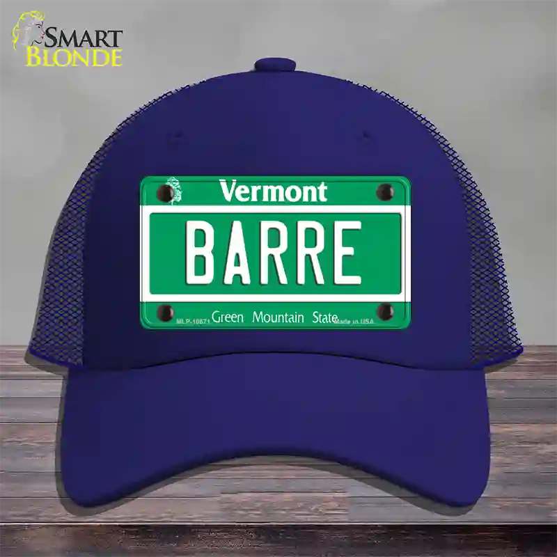 Barre Vermont Novelty License Plate Hat Mesh / Royal Blue