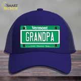 Grandpa Vermont Novelty License Plate Hat Mesh / Royal Blue