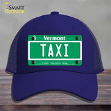 Taxi Vermont Novelty License Plate Hat Mesh / Royal Blue