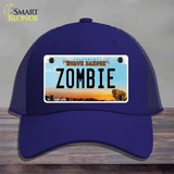 Zombie North Dakota Novelty License Plate Hat Mesh / Royal Blue