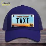 Taxi North Dakota Novelty License Plate Hat Mesh / Royal Blue