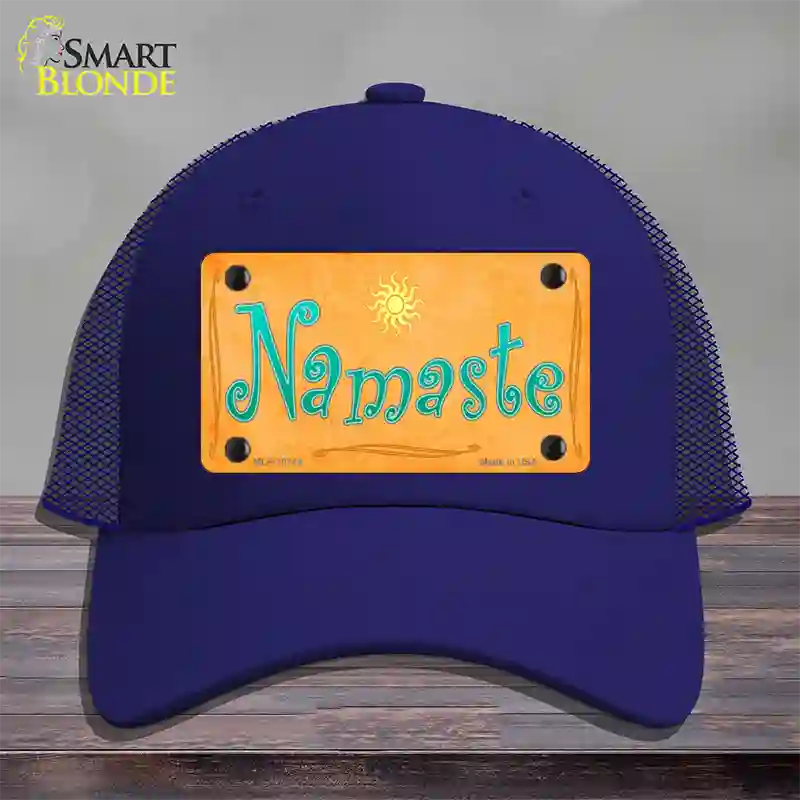 Namaste Novelty License Plate Hat Mesh / Royal Blue