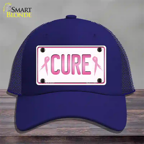 Cure Novelty License Plate Hat Sign Mesh / Royal Blue