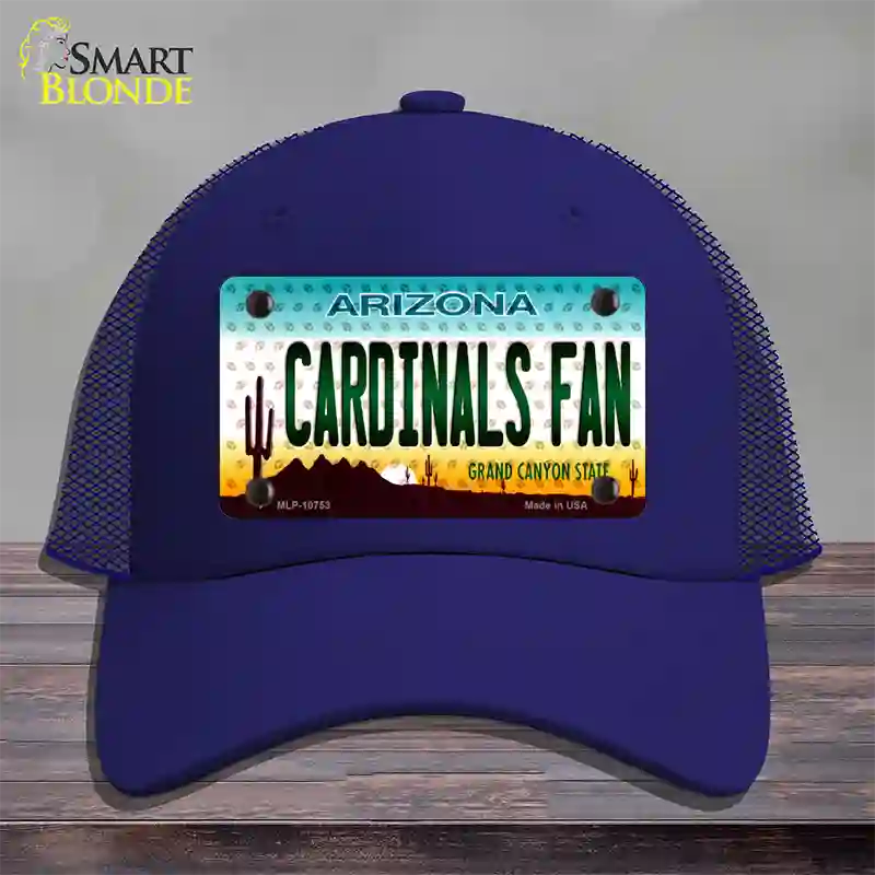 Cardinals Fan Arizona Novelty License Plate Hat Mesh / Royal Blue