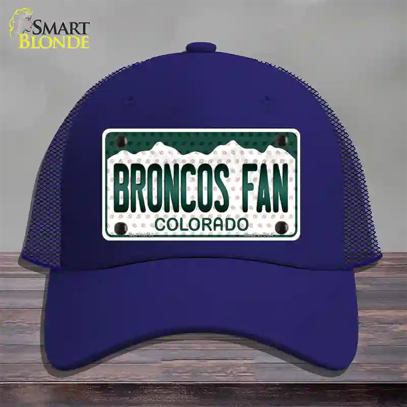 Broncos Fan Colorado Novelty License Plate Hat Mesh / Royal Blue