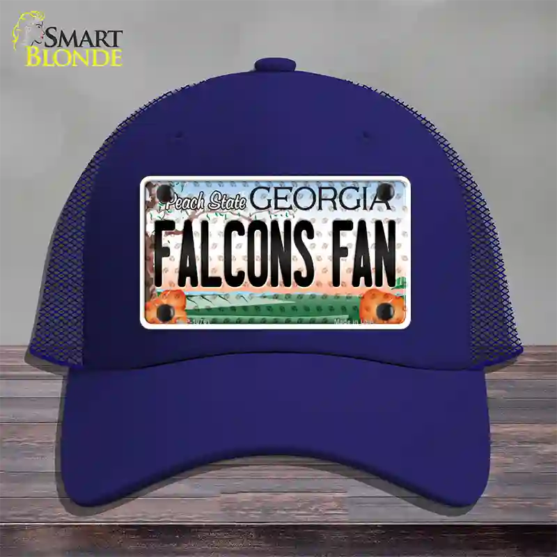 Falcons Fan Georgia Novelty License Plate Hat Mesh / Royal Blue