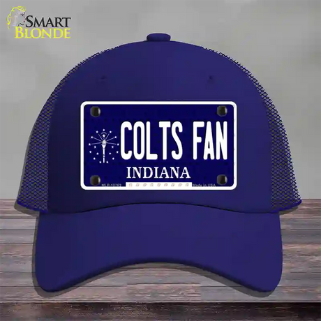 Colts Fan Indiana Novelty License Plate Hat Mesh / Royal Blue