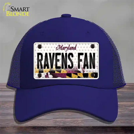 Ravens Fan Maryland Novelty License Plate Hat Mesh / Royal Blue