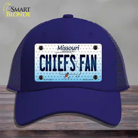 Chiefs Fan Missouri Novelty License Plate Hat Mesh / Royal Blue