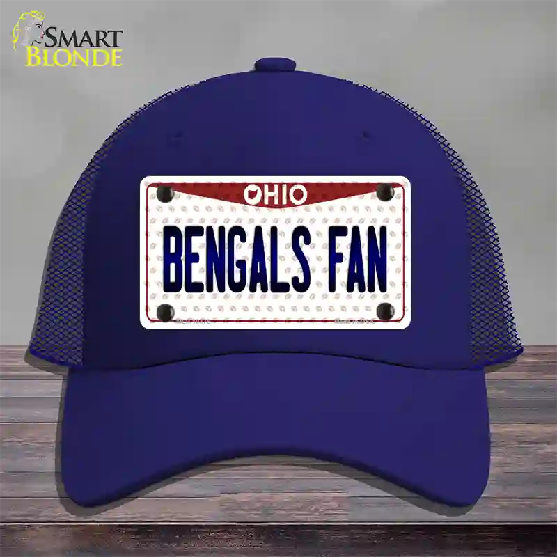 Bengals Fan Ohio Novelty License Plate Hat Mesh / Royal Blue