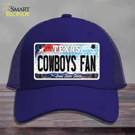 Cowboys Fan Texas Novelty License Plate Hat Mesh / Royal Blue