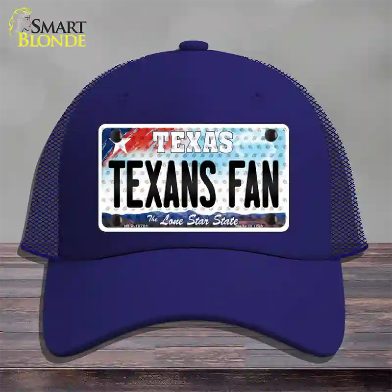 Texans Fan Texas Novelty License Plate Hat Mesh / Royal Blue