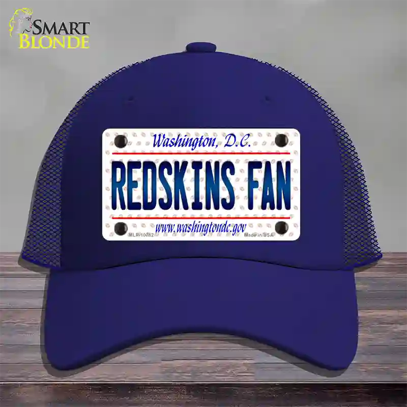 Redskins Fan Washington DC Novelty License Plate Hat Mesh / Royal Blue