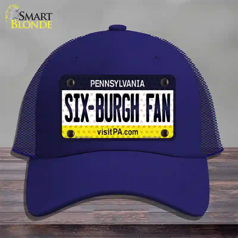 Six Burgh Fan Pennsylvania Novelty License Plate Hat Mesh / Royal Blue