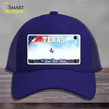 Texas New State Novelty License Plate Hat Mesh / Royal Blue