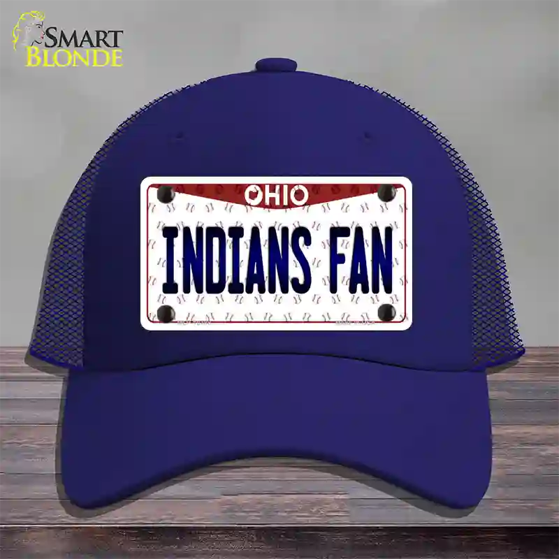 Indians Fan Ohio Novelty License Plate Hat Mesh / Royal Blue