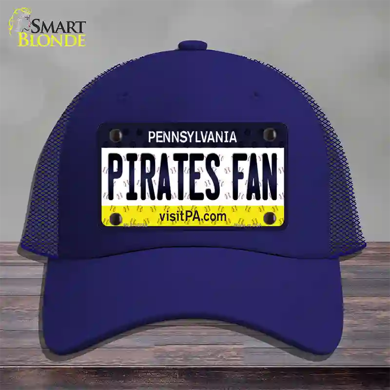 Pirates Fan Pennsylvania Novelty License Plate Hat Mesh / Royal Blue