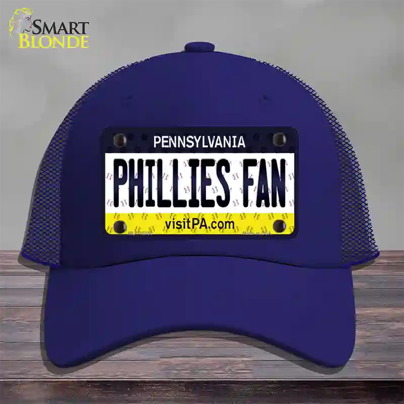 Phillies Fan Pennsylvania Novelty License Plate Hat Mesh / Royal Blue