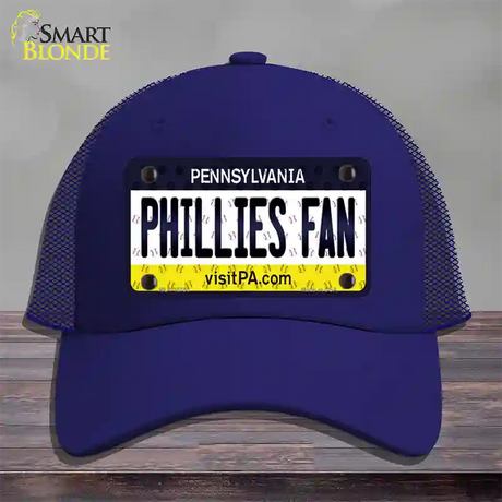 Phillies Fan Pennsylvania Novelty License Plate Hat Mesh / Royal Blue