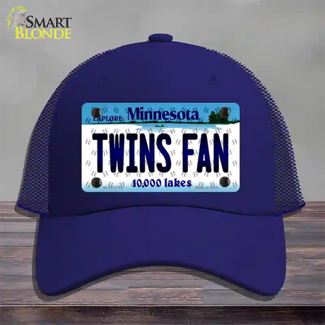 Twins Fan Minnesota Novelty License Plate Hat Mesh / Royal Blue