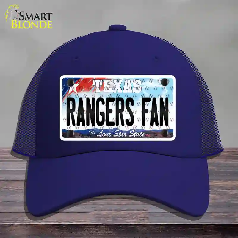 Rangers Fan Texas Novelty License Plate Hat Mesh / Royal Blue