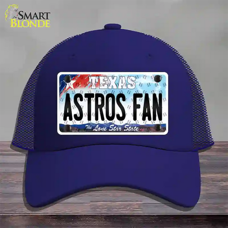 Astros Fan Texas Novelty License Plate Hat Mesh / Royal Blue