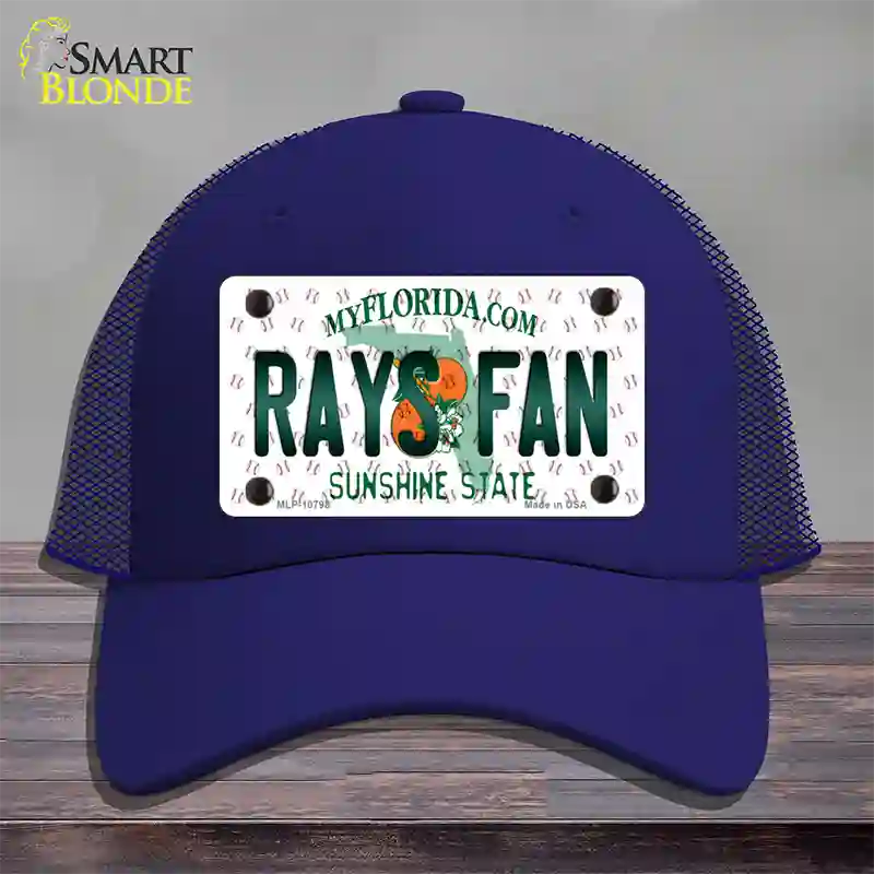 Rays Fan Florida Novelty License Plate Hat Mesh / Royal Blue