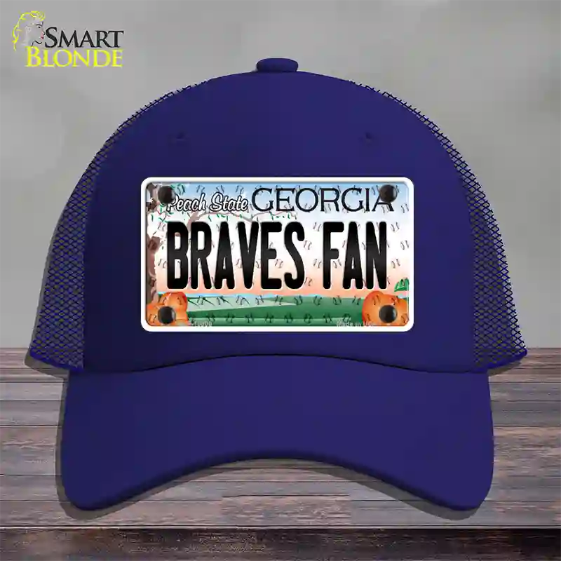 Braves Fan Georgia Novelty License Plate Hat Mesh / Royal Blue