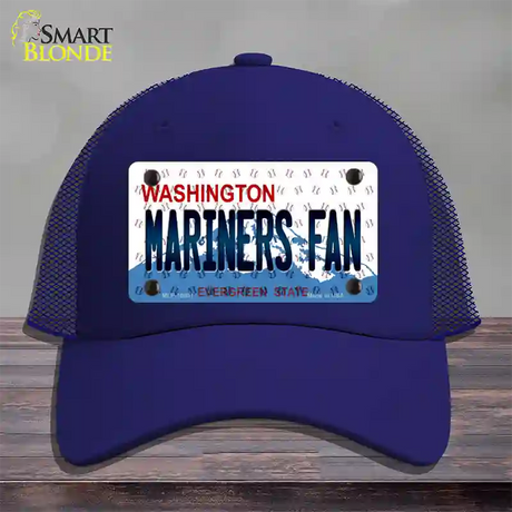 Mariners Fan Washington Novelty License Plate Hat Mesh / Royal Blue