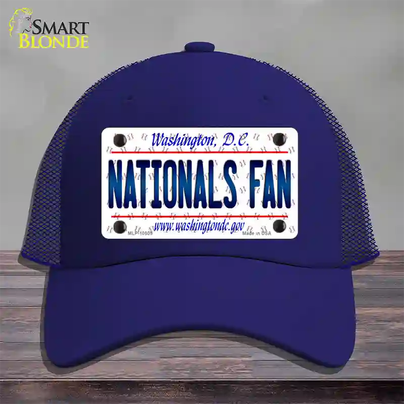 Nationals Fan Washington DC Novelty License Plate Hat Mesh / Royal Blue