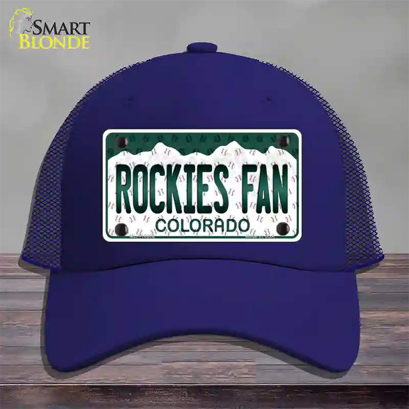 Rockies Fan Colorado Novelty License Plate Hat Mesh / Royal Blue