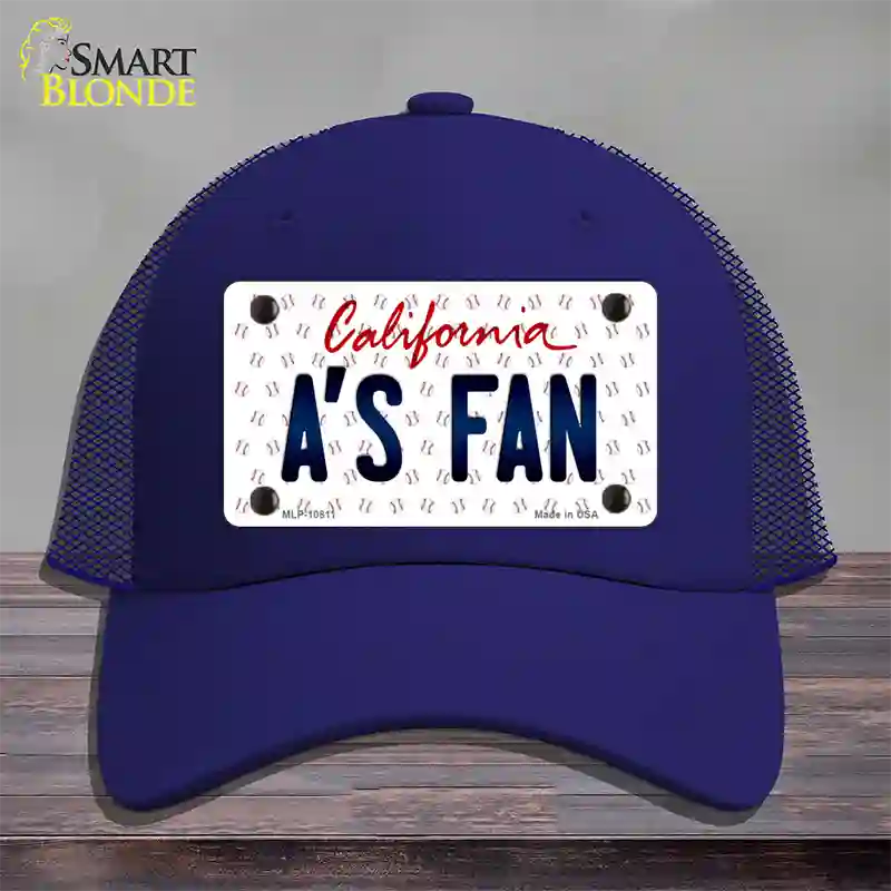 As Fan California Novelty License Plate Hat Mesh / Royal Blue