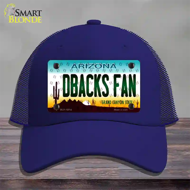 Dbacks Fan Arizona Novelty License Plate Hat Mesh / Royal Blue