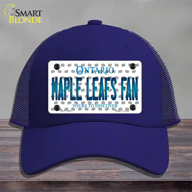 Maple Leafs Fan Ontario Novelty License Plate Hat Mesh / Royal Blue