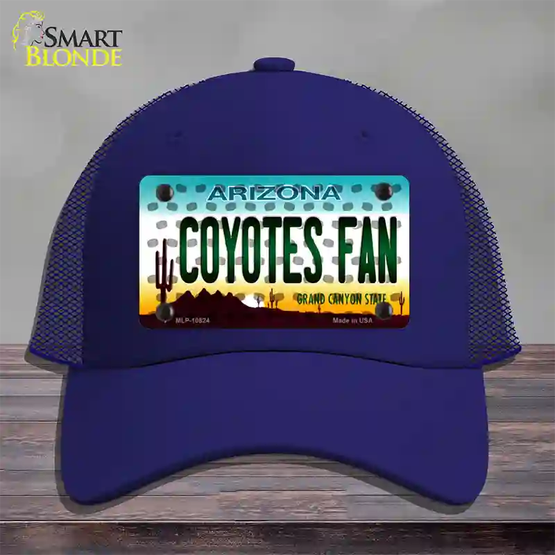 Coyotes Fan Arizona Novelty License Plate Hat Mesh / Royal Blue