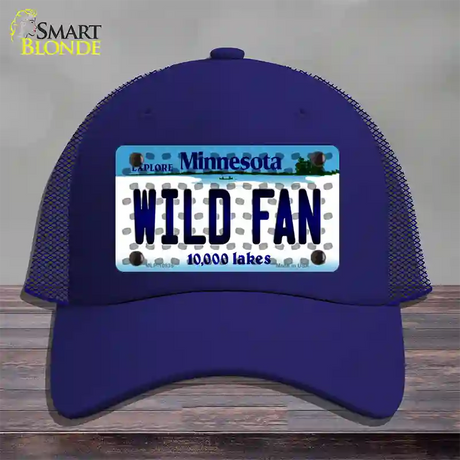 Wild Fan Minnesota Novelty License Plate Hat Mesh / Royal Blue