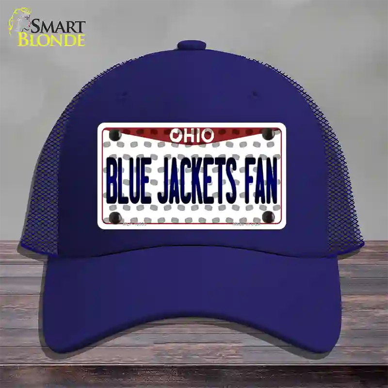 Blue Jackets Fan Ohio Novelty License Plate Hat Mesh / Royal Blue