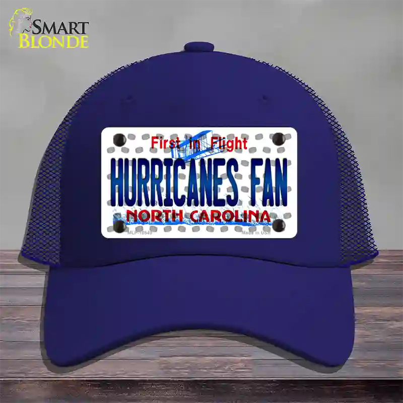 Hurricanes Fan North Carolina Novelty License Plate Hat Mesh / Royal Blue