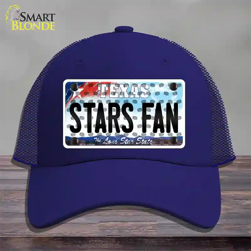 Stars Fan Texas Novelty License Plate Hat Mesh / Royal Blue