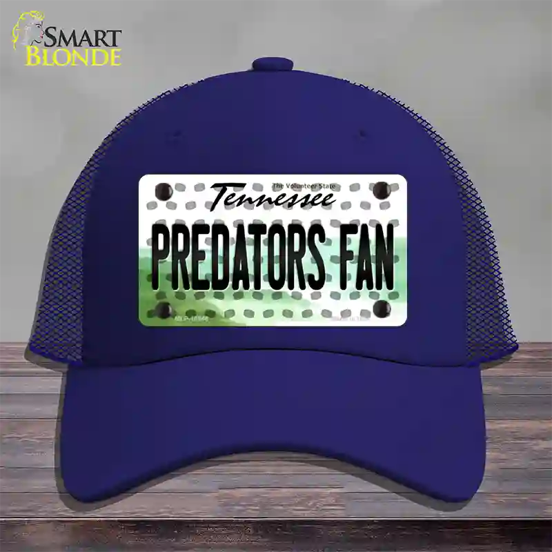 Predators Fan Tennessee Novelty License Plate Hat Mesh / Royal Blue