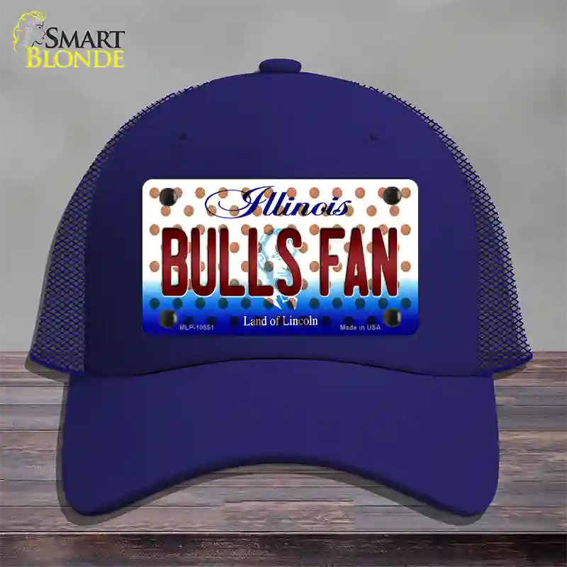 Bulls Fan Illinois Novelty License Plate Hat Mesh / Royal Blue