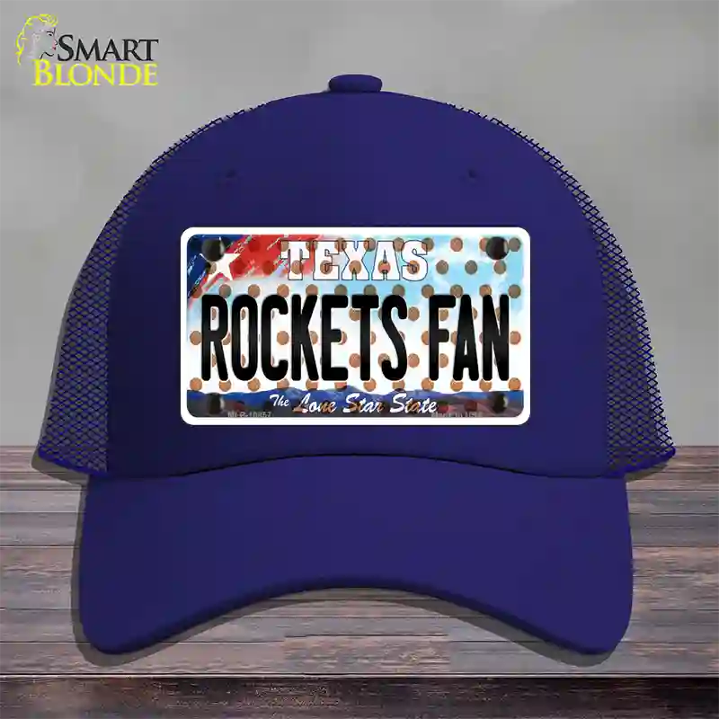 Rockets Fan Texas Novelty License Plate Hat Mesh / Royal Blue