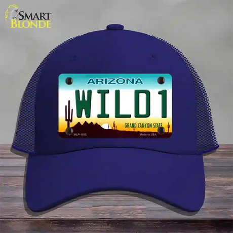 Wild 1 Arizona Novelty License Plate Hat Mesh / Royal Blue