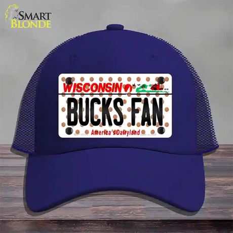 Bucks Fan Wisconsin Novelty License Plate Hat Mesh / Royal Blue