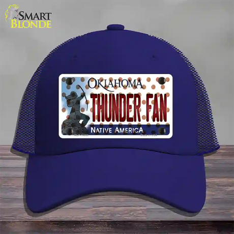 Thunder Fan Oklahoma Novelty License Plate Hat Mesh / Royal Blue