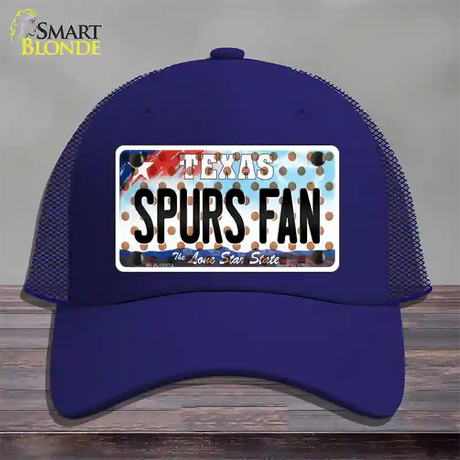 Spurs Fan Texas Novelty License Plate Hat Mesh / Royal Blue